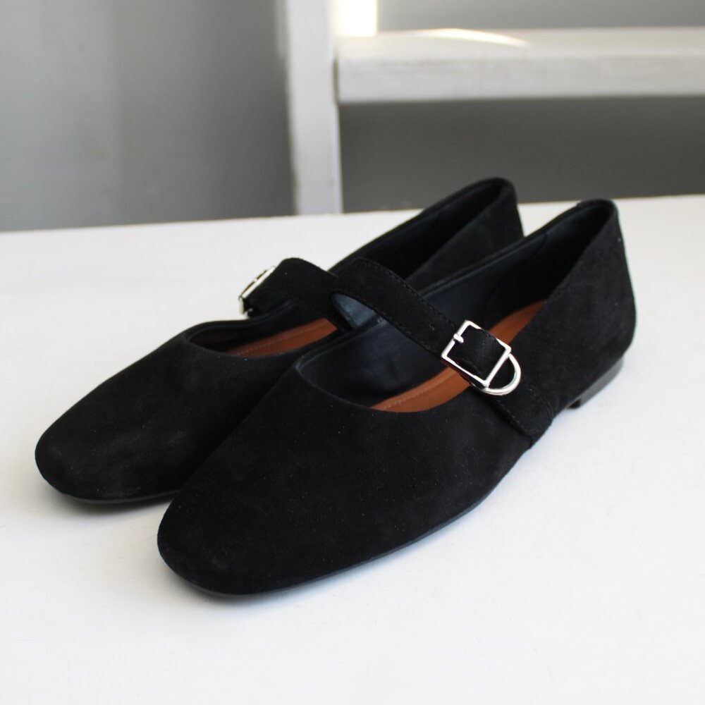 VAGABOND Women's Black Jolin Buckle-Strap Ballet Flats Size 8 - Picture 3 of 8